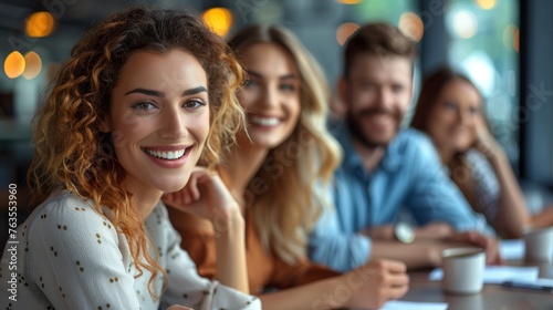 Enthusiastic Young Professionals Engaged in a New Employee's Ideas During a Business Meeting Generative AI