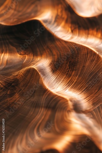 close up of wavy copper metal texture background
