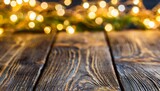 christmas light background on wooden panel old wooden board with backlight copy space background