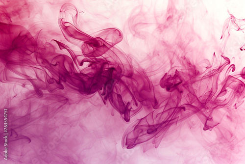 Soft viva magenta smoke gently flowing with light splashes, set against an abstract background, capturing the delicate ink-in-water effect
