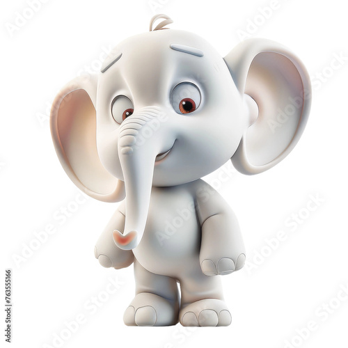 A cartoon elephant with a big trunk and big ears