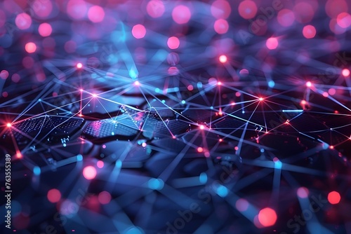 3D rendered image depicting a network and technology concept showing various devices connections and server, communication, cyber security system, business, network connection and technology concept