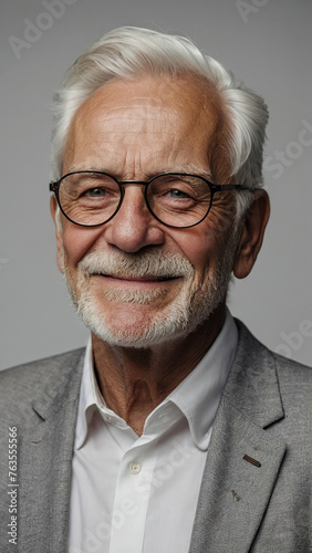 Happy smiling elderly white man. © Sahaidachnyi Roman
