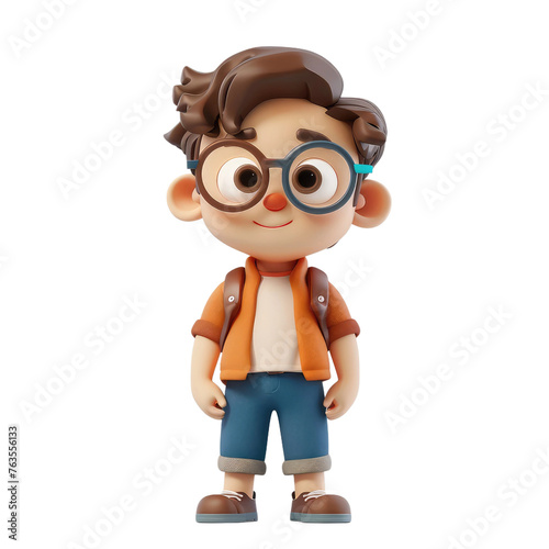 A cartoon boy wearing glasses © DX