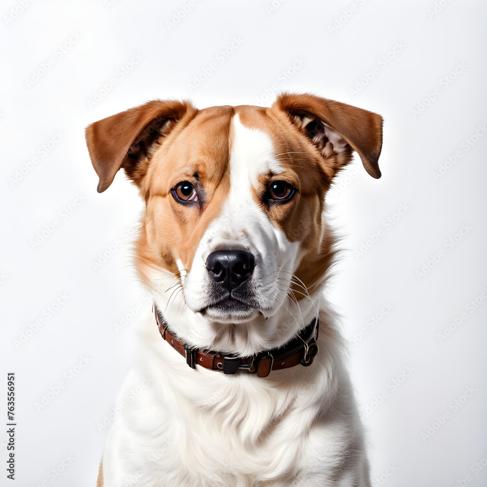 portrait of a dog on white background portrait of a dog on white background
