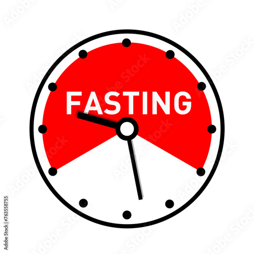 Intermittent fasting - eating and food intake based on time and schedule. Dial indicates restrictive diet during teh day. Vector illustration isolated on white.