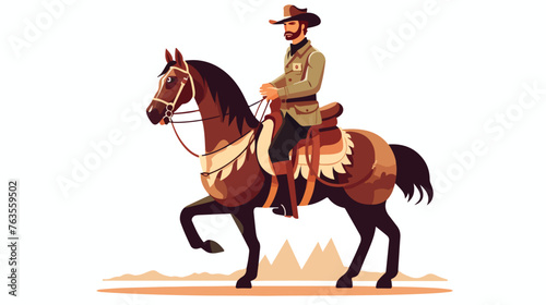 American sheriff or ranger with rifle character 