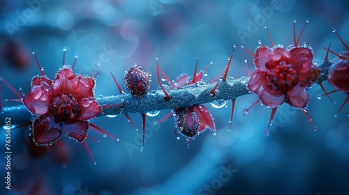 Selective Focus: Crown of Thorns Starfish Amongst Coral Reef Generative AI photo
