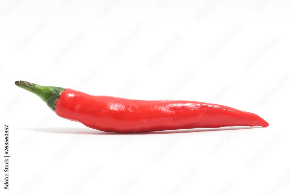 Red hot chili pepper side view isolated on white background clipping path Red hot chili pepper side view isolated on white background clipping path