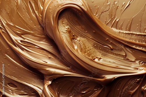 Boiled condensed milk or peanut butter background. Close up sweet texture. 