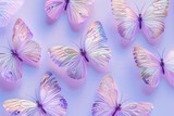 holographic butterflies pattern on pastel background (13)