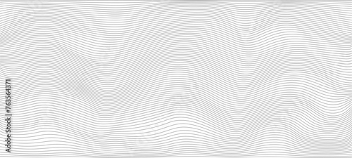 Abstract background of bending wavy lines. Deformed horizontal gray stripes. Vector texture of simple lines for design
