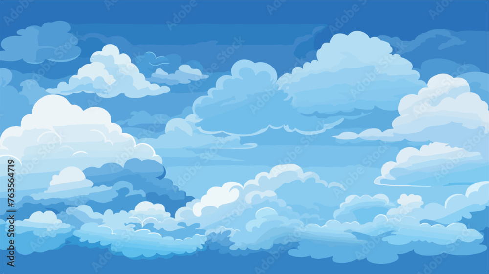 Background with clouds. Cartoon cute image of sky.
