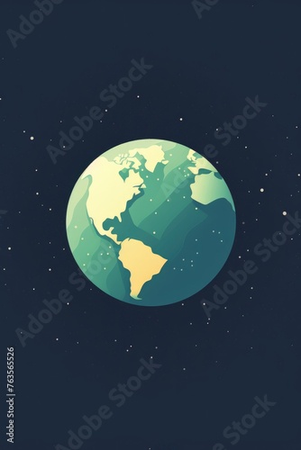 A green and blue planet with a white star in the background © Art AI Gallery