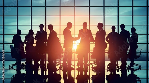 Silhouettes in Business: Abstract Image of Meeting