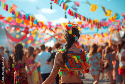 Colorful Summer Festival Scene