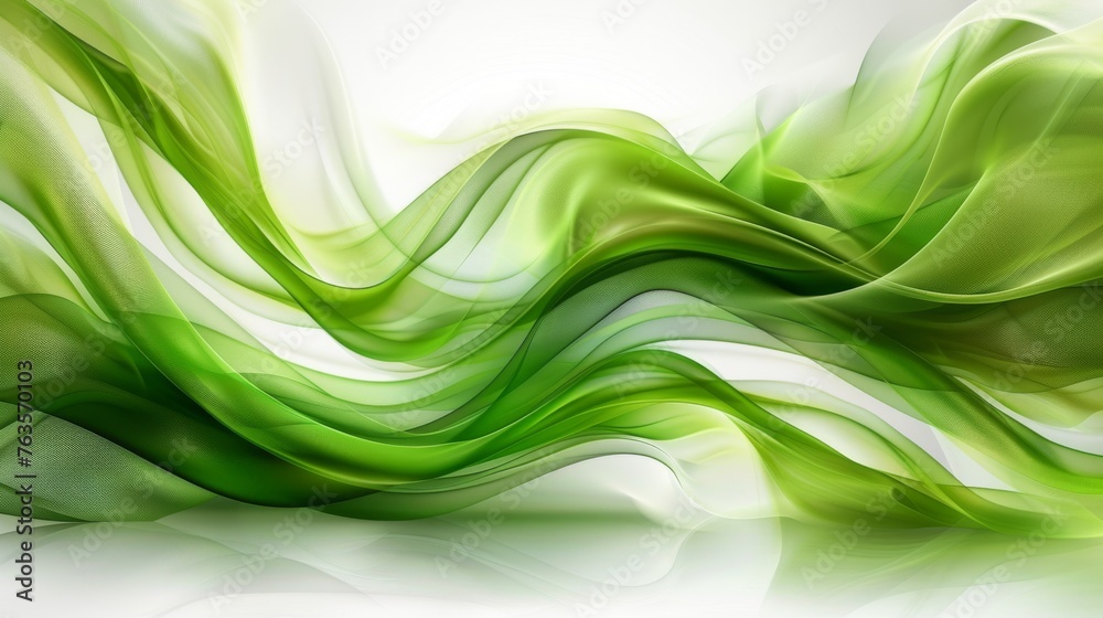 a close up of a green wave on a white background with a light reflection on the bottom of the wave. a close up of a green wave on a white background with a light reflection on the bottom of the wave.