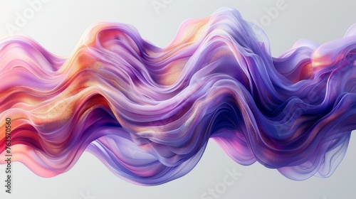  a computer generated image of a wave of purple and pink liquid on a white background with a light blue sky in the background.
