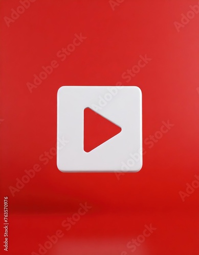 Free Download The icon, symbol, or sign to play a song or video clip is depicted in white on a red background. - GFXLoad