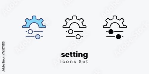 setting icon thin line and glyph vector icon stock illustration