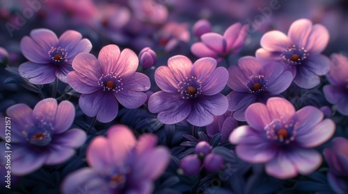  a bunch of purple flowers that are blooming in a field of purple flowers  © Shanti