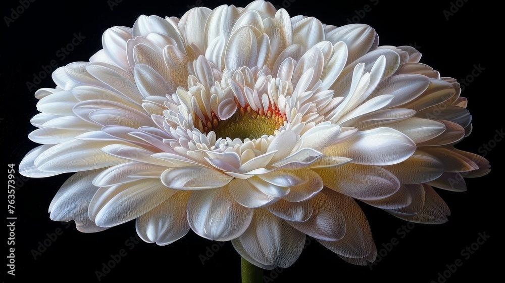 a close up of a white flower on a black background with a red center in the center of the flower. a close up of a white flower on a black background with a red center in the center of the flower.