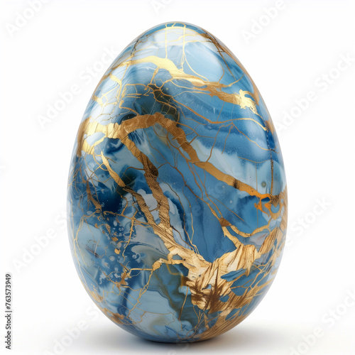 Marble Blue with gold Easter egg