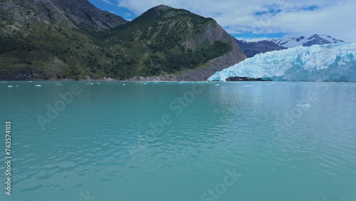 Journey Towards a Glacier on a Turquoise Glacier Lake