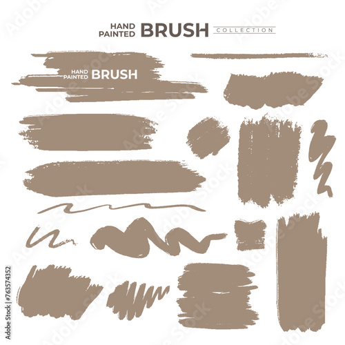 Ink brush stroke collection. Vector illustration