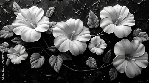  a black and white photo of flowers on a black and white photo of flowers on a black and white photo of flowers on a black and white photo of flowers on a black background.