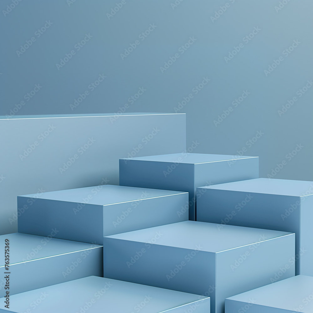 Empty blue platform template mockup Empty blue platform template mockup