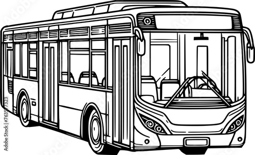 Bus public transportation vector illustration