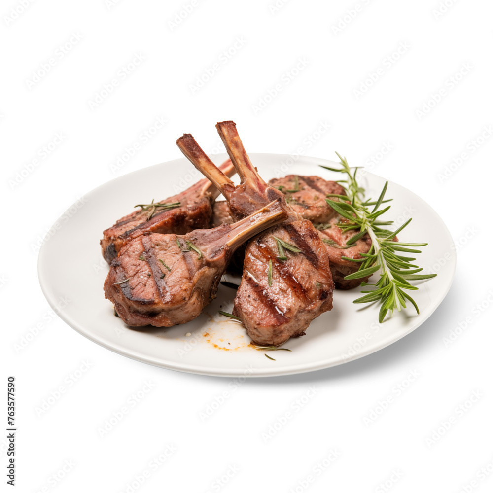 lamb chops on a plate