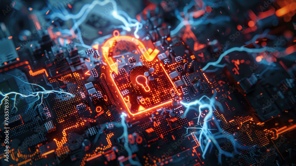 Digital padlock in cyber space, abstract data background, secure computer information. Theme of technology, lock, protection, privacy, network, art Digital padlock in cyber space, abstract data background, secure computer information. Theme of technology, lock, protection, privacy, network, art