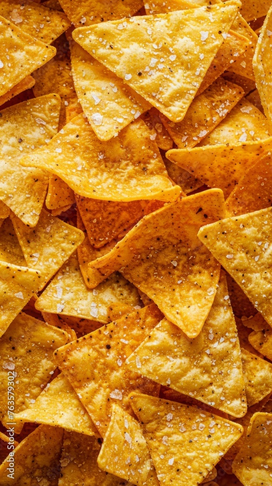 Stack of salty tortilla chips Stack of salty tortilla chips