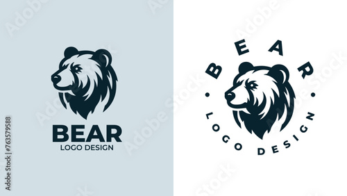 Bear head logo design, Bear head emblem design, vector illustration of bear hear for logo and emblem, bear face vector logo.