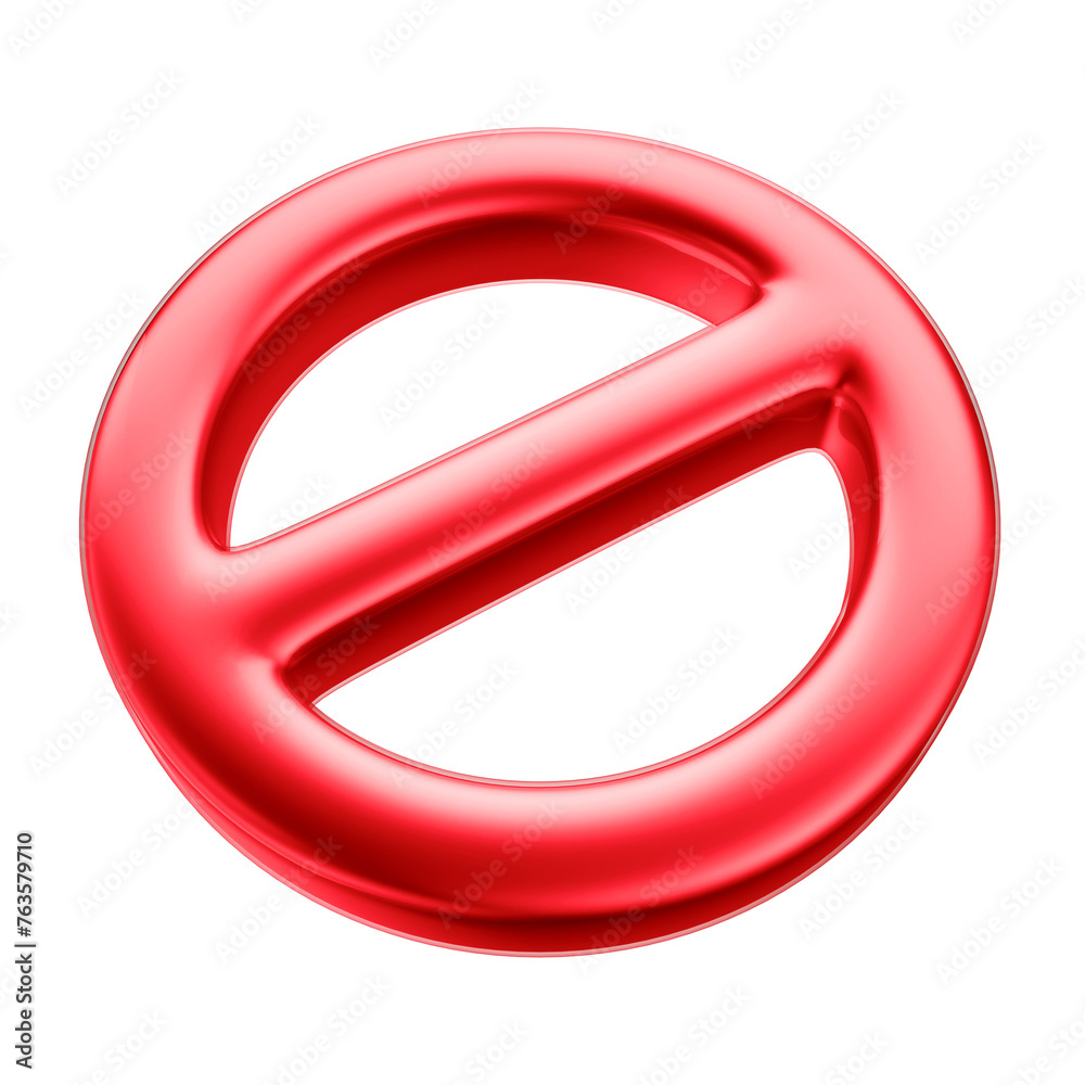 3D Forbidden Symbol Icon with Transparent Background 3D Forbidden Symbol Icon with Transparent Background