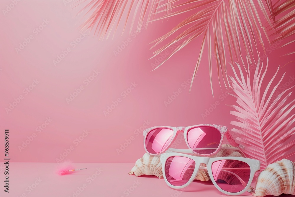 summer background in pink tonation, with copy space summer background in pink tonation, with copy space