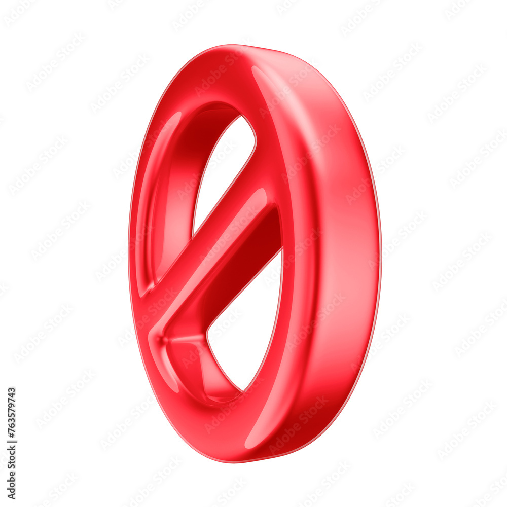 3D Forbidden Symbol Icon with Transparent Background 3D Forbidden Symbol Icon with Transparent Background