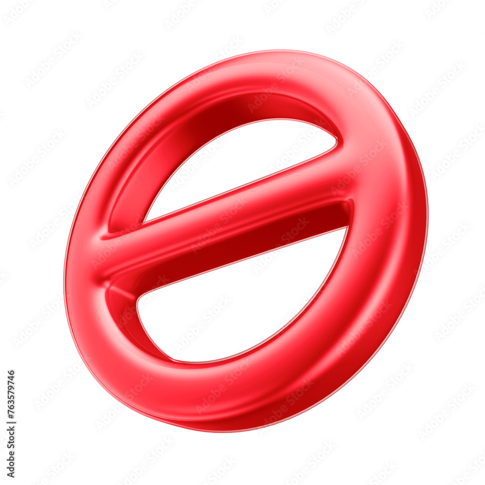 3D Forbidden Symbol Icon with Transparent Background 3D Forbidden Symbol Icon with Transparent Background