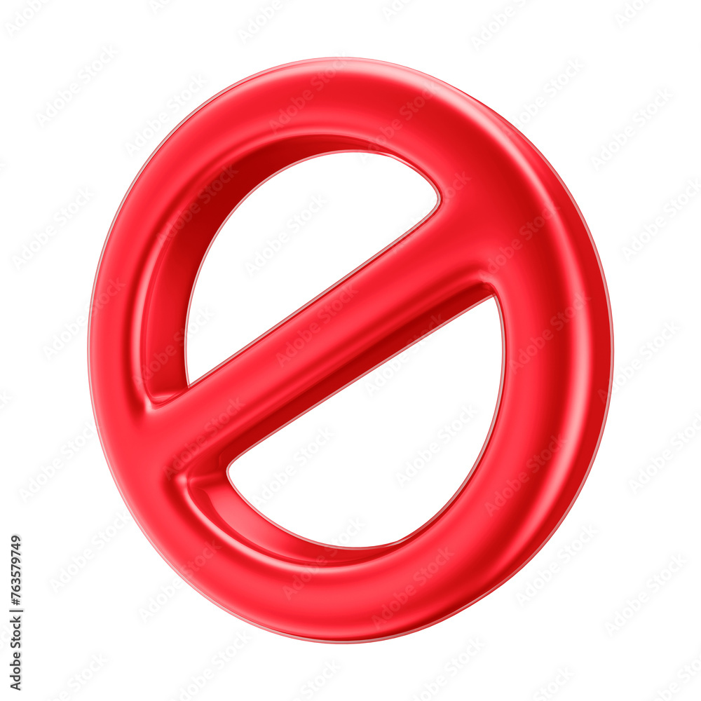 3D Forbidden Symbol Icon with Transparent Background 3D Forbidden Symbol Icon with Transparent Background