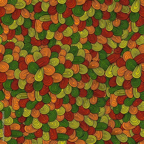 Hand draw seamless pattern with arabic, oriental, indian motiv. Traditional ornament, paisley