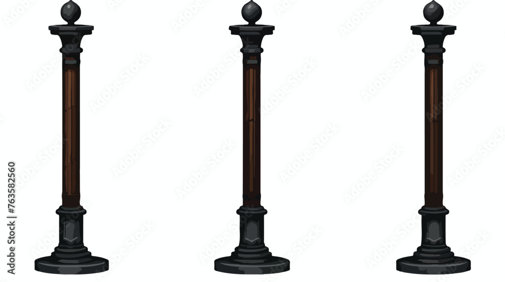 Cast-iron pole with base for fastening realistic  - obrazy, fototapety, plakaty 