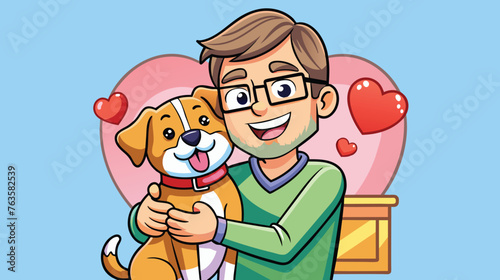 Man Embracing His Dog With Love and Joy