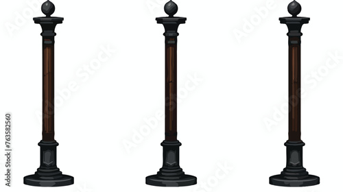 Cast-iron pole with base for fastening realistic 