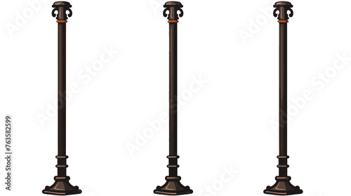 Cast-iron pole with base for fastening realistic  © iclute