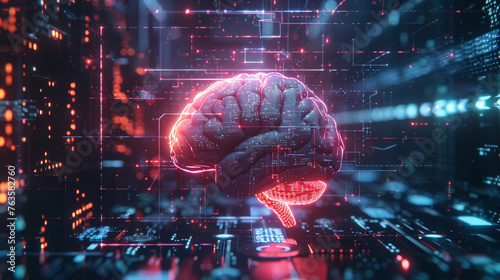 Digital Brain Artificial intelligence AI machine learning Business Technology Internet Network Concept