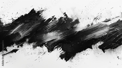 Abstract black and white brush stroke texture