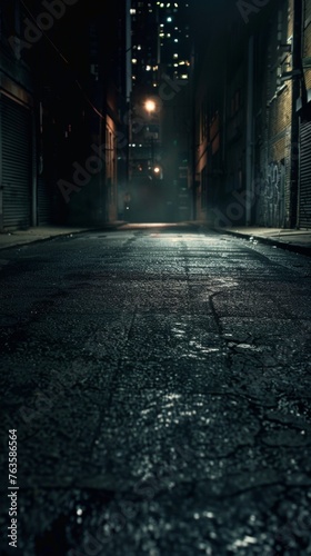 Mysterious city alley at night