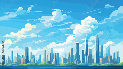 city landscape cartoon flat cartoon vector illustra